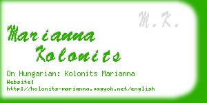 marianna kolonits business card
